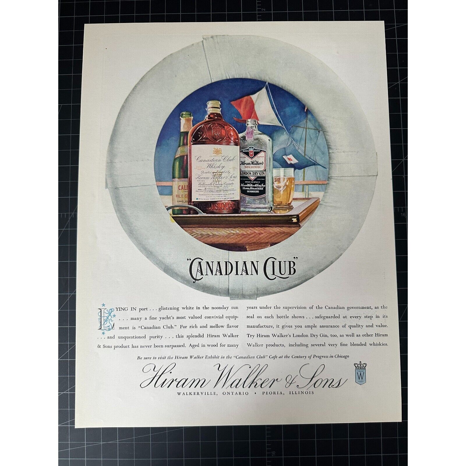 Vintage 1930s Canadian Club Whiskey Print Ad