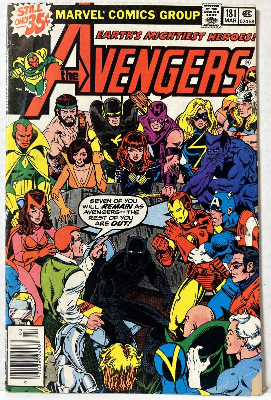 the Avengers #181 1978 First appearance of Scott Lang (the second Ant-Man)