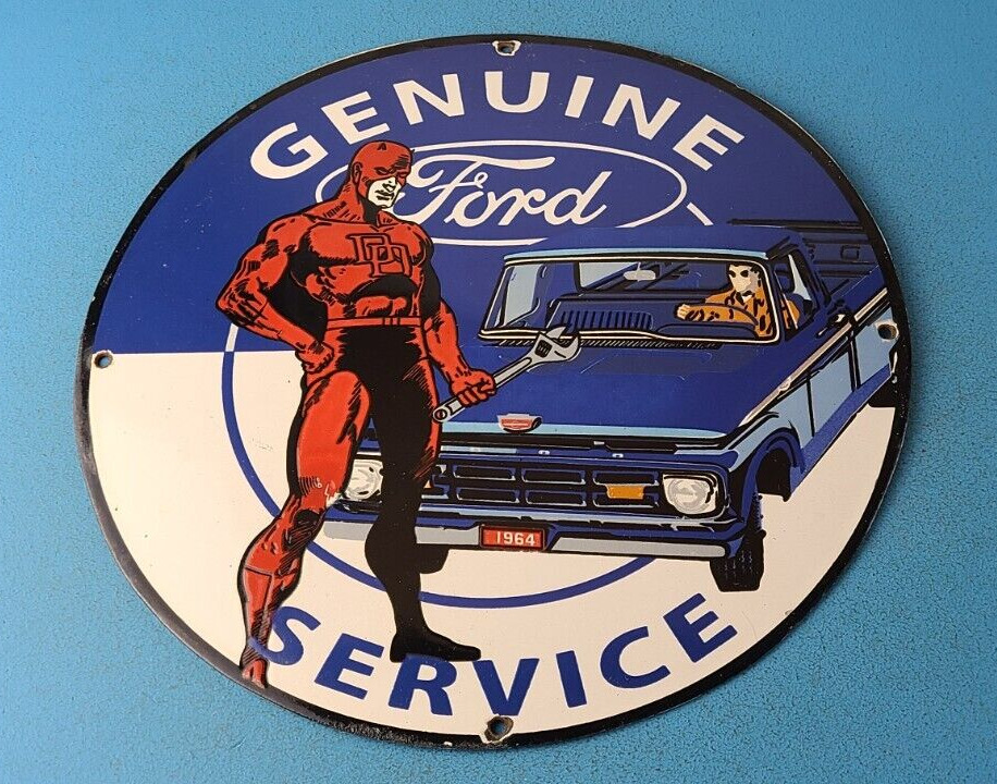 Vintage Ford Sign - DC Comics The Flash Sign - Gas Auto Truck Porcelain Sign
