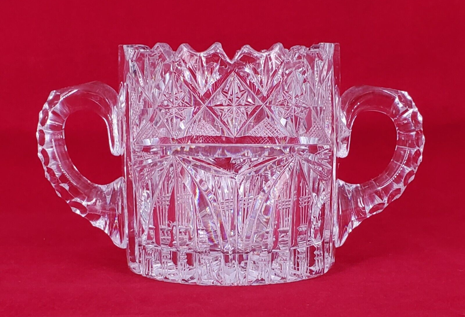 Very Rare Antique American Brilliant Cut Glass Starburst 3.5\