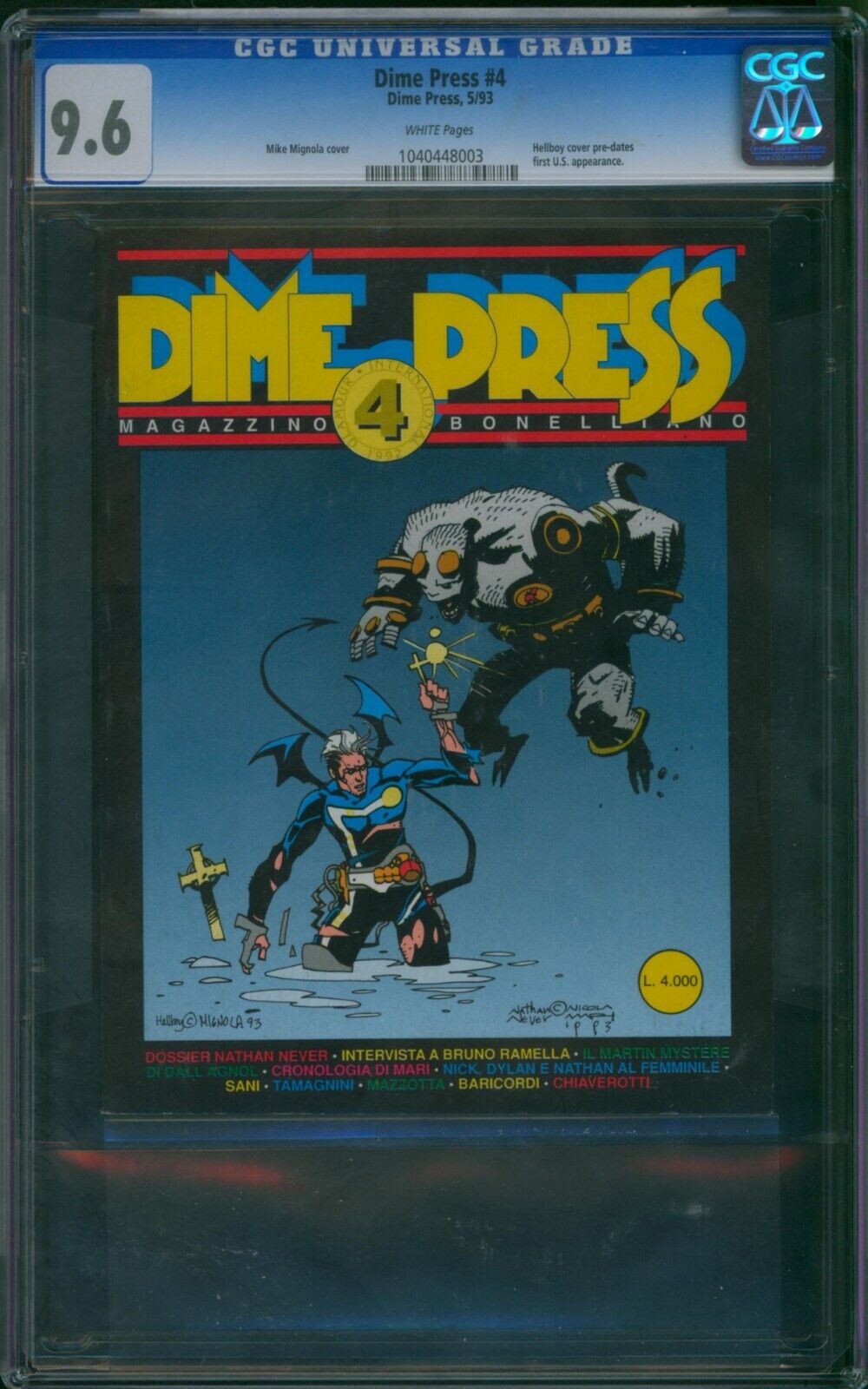 Dime Press #4 ⭐ CGC 9.6 ⭐ ONLY 4 HIGHER 1st Hellboy Cover Pre-Dates US 1993