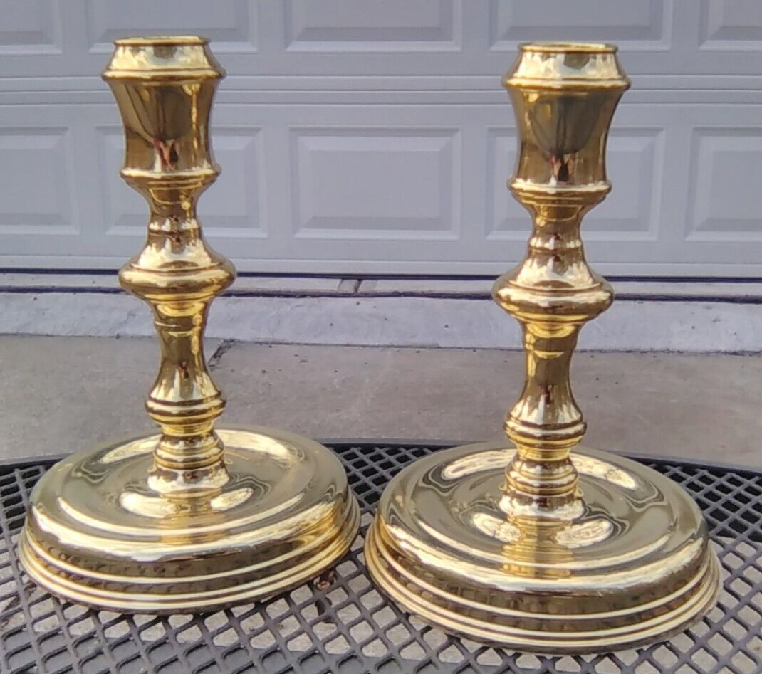 Set of 2 BALDWIN Brass Candlestick  Holder ~ RALEIGH - 6\