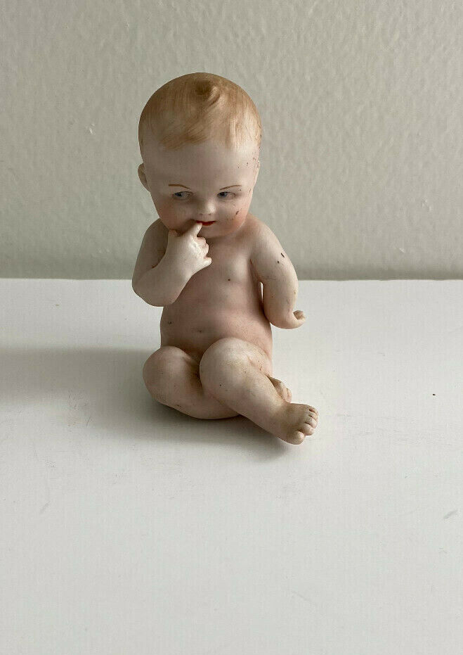 Vintage German Gebruder Heubach Bisque Cutie Action Baby Figurine 9908 Rare