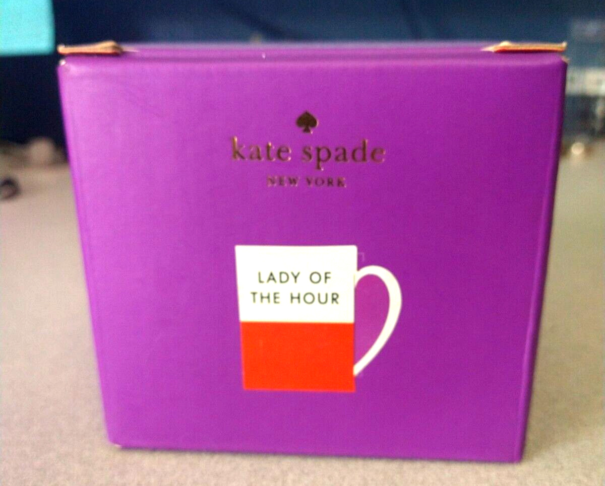 Kate Spade Lady of The Hour Lenox Red and White Coffee Cup 3 1/2 Tall