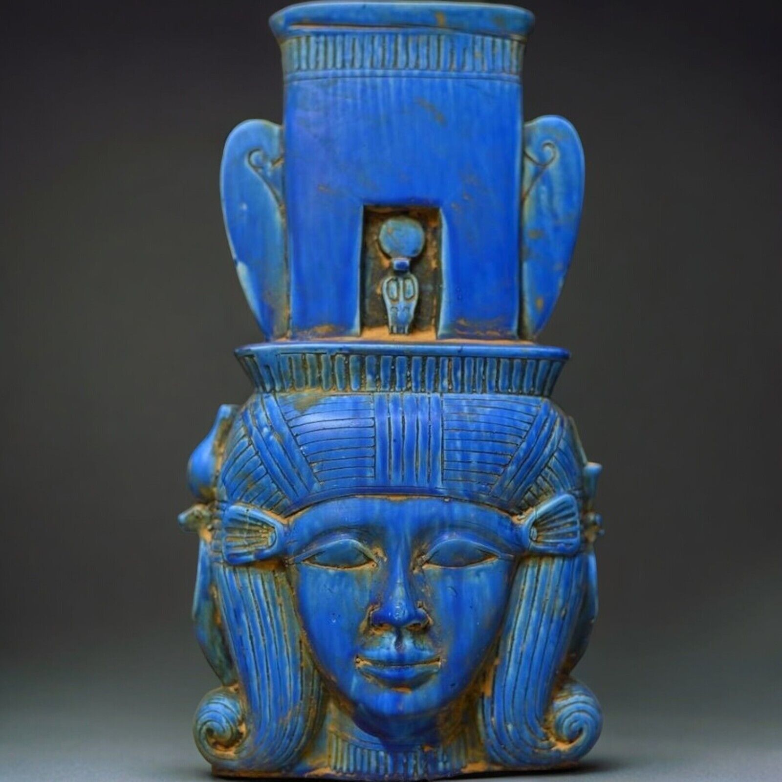 RARE ANCIENT EGYPTIAN ANTIQUES EGYPTIAN Mask Of Goddess Hathor Pharaonic Rare BC