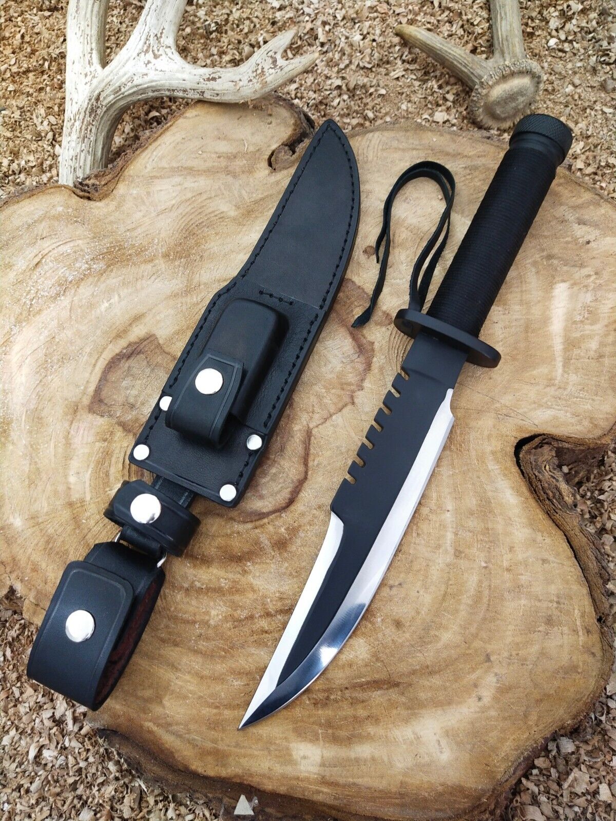 Authentic Rambo Knife: Stainless Steel Survival Gear - Overall length 13.25 inch