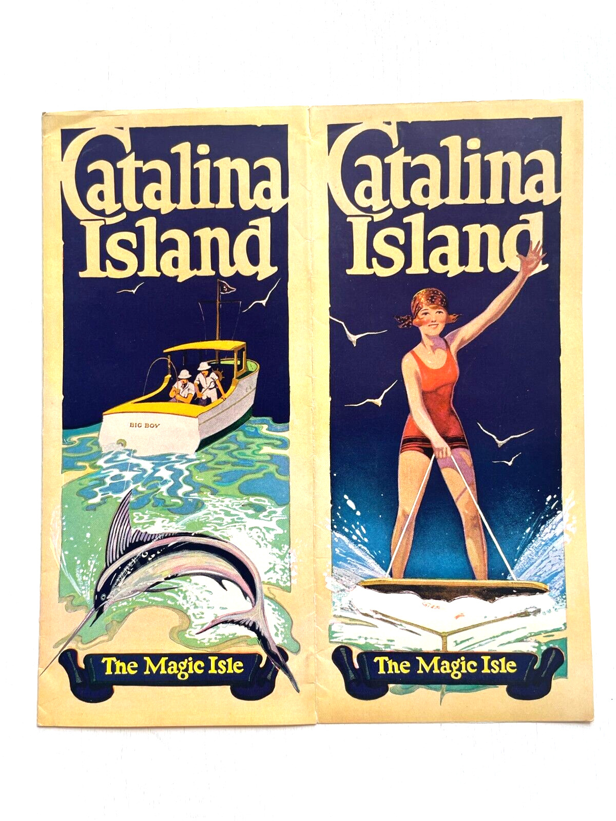 Gorgeous 1920's Catalina Island Travel Brochure- Beautiful Color Illustrations
