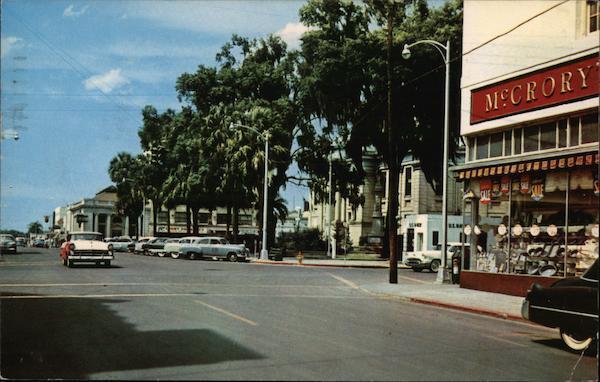 1967 Ocala,FL Magnolia Street,Looking North Marion County Florida Postcard