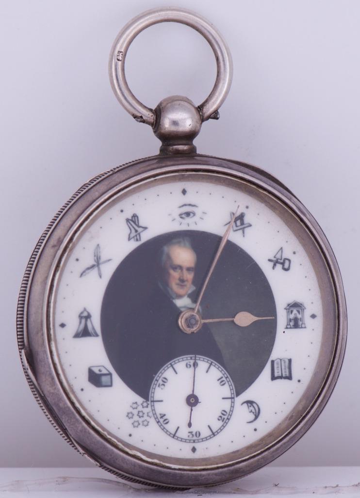 Antique Pocket Watch Silver Waltham American President James Buchanan Masonic