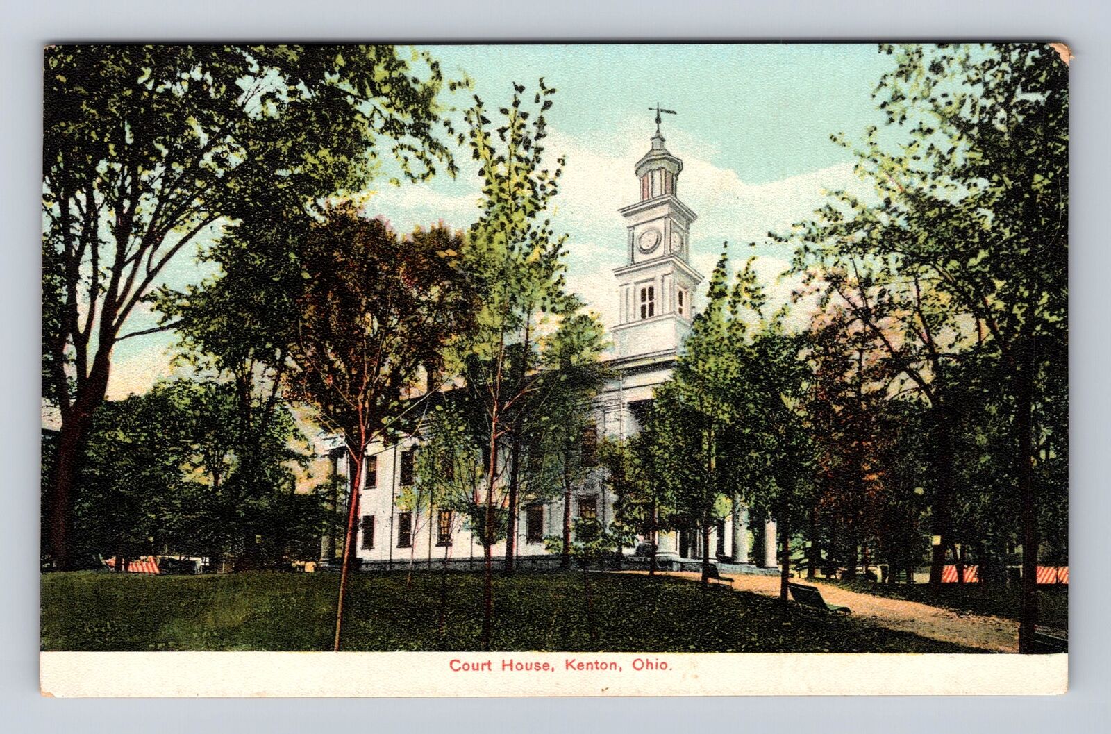 Kenton OH-Ohio, Court House, Antique Vintage Souvenir Postcard