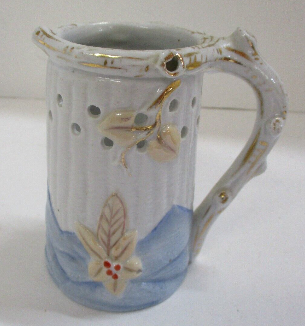 Vintage Bavarian Puzzle Mug Stein With Leaves and Either Water or Mountains
