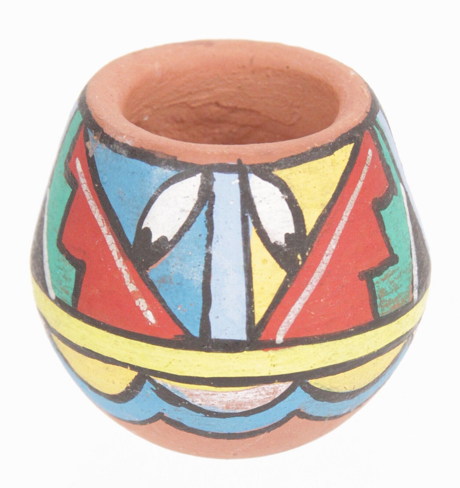 Vintage New Mexico Pueblo Pottery Small Pot Polychrome Pot Native American Old