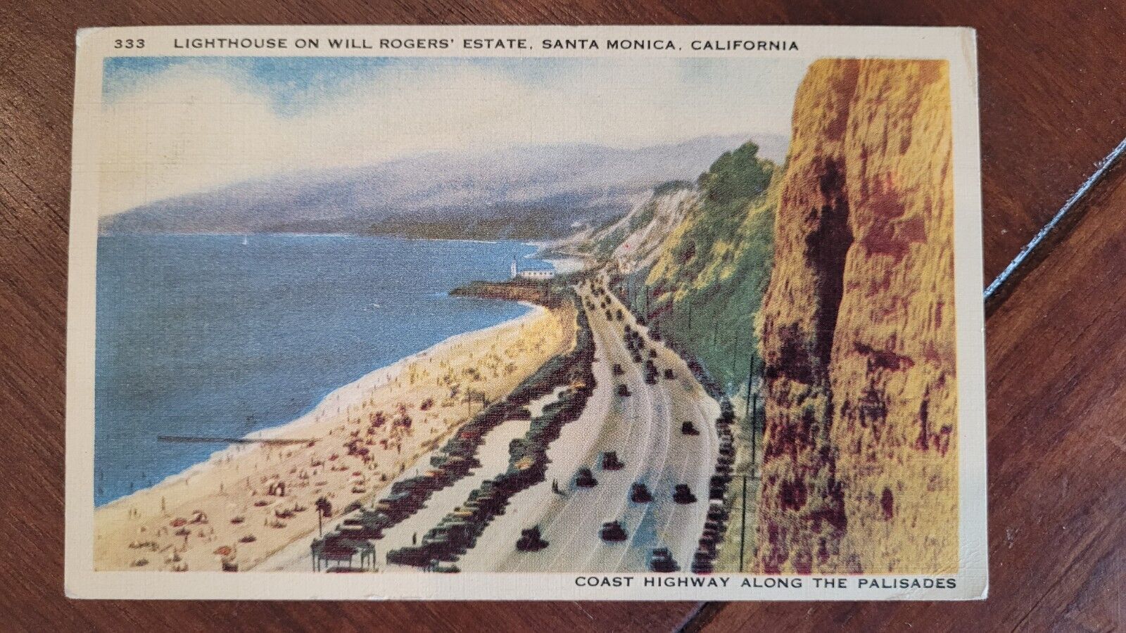 Lighthouse Will Rogers Estate Santa Monica Highway California Vintage Post Card