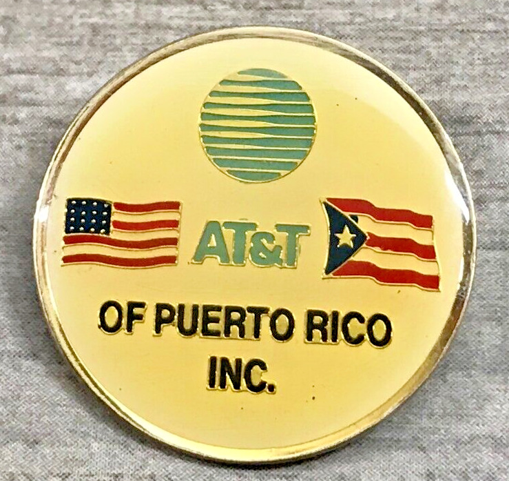 Vintage AT&T Of Puerto Rico Inc. Lapel Hat Jacket Backpack Bag Advertising Pin
