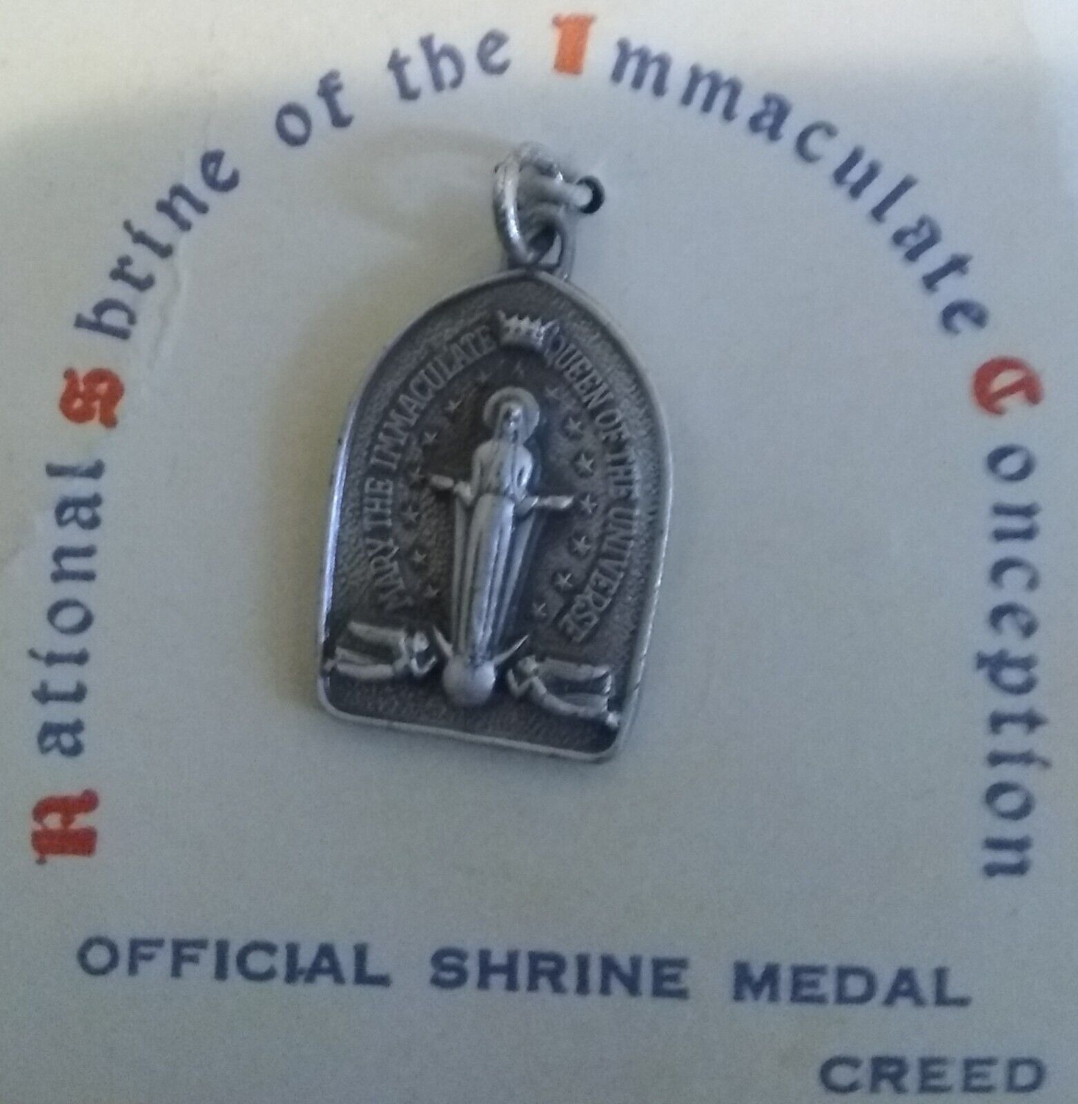 Vintage National Shrine of the Immaculate Conception Official Shrine Mary Medal 
