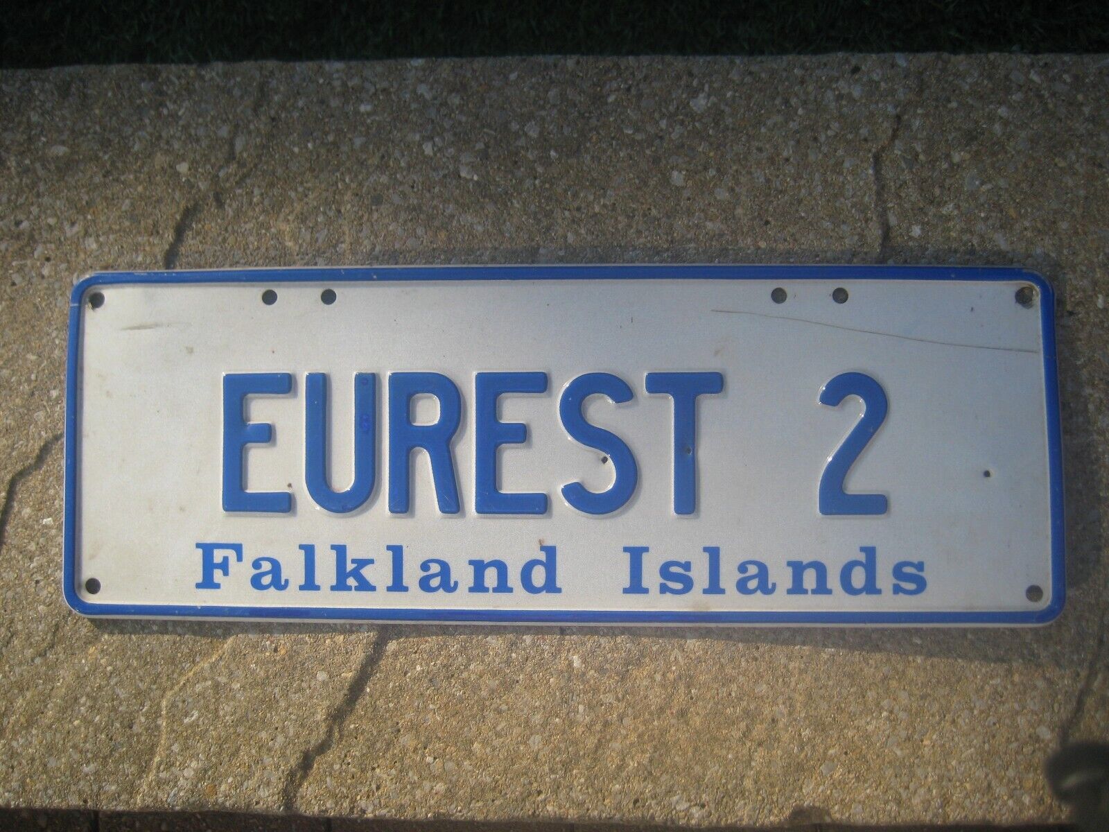 FALKLAND ISLANDS LATEST TYPE # EUREST 2 RARE NUMBER PLATE