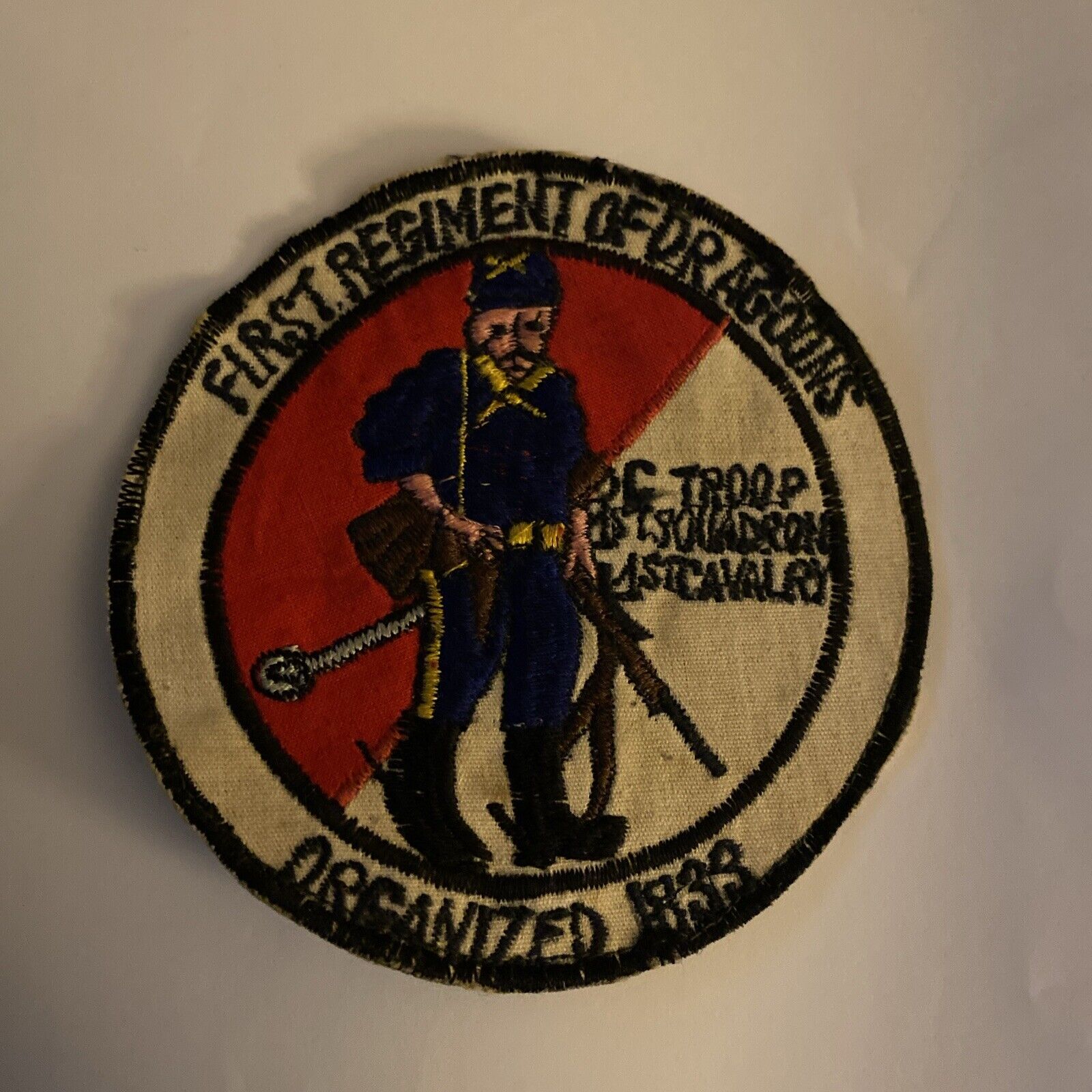 RARE Vietnam War Theatre C Troop 1/1 Cavalry FIRST REGIMENT OF DRAGOONS Patch