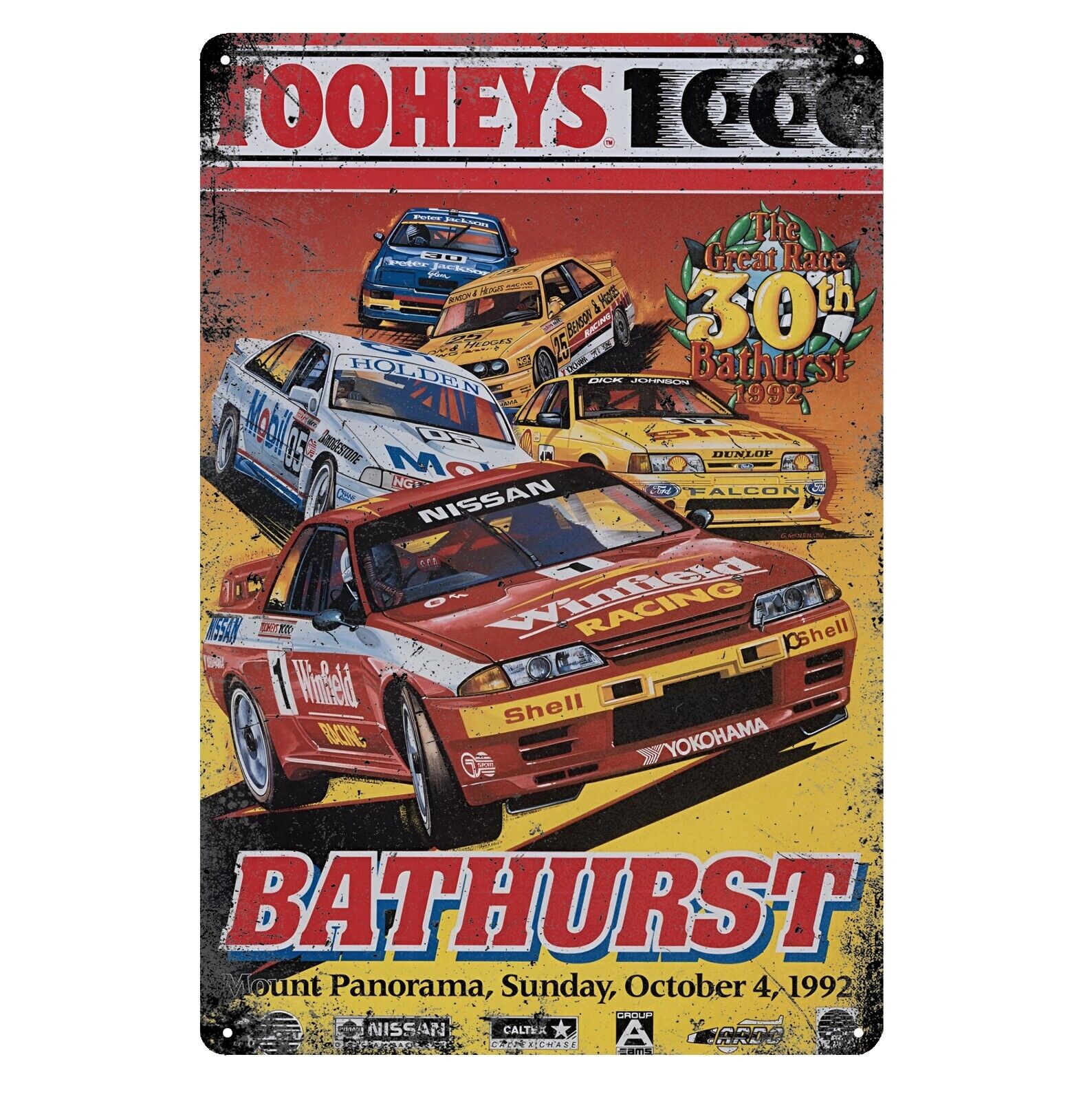 1992 Tooheys 1000 - Bathurst 1000 touring car race Metal Poster Sign -20x30cm