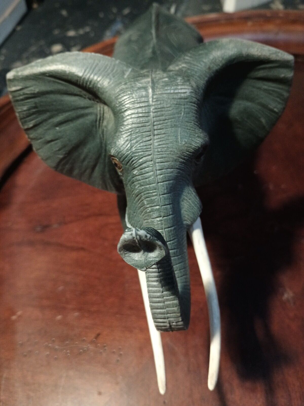 Vintage 1980's Gray Elephant Hard Plastic Toy Realistic By Imperial 