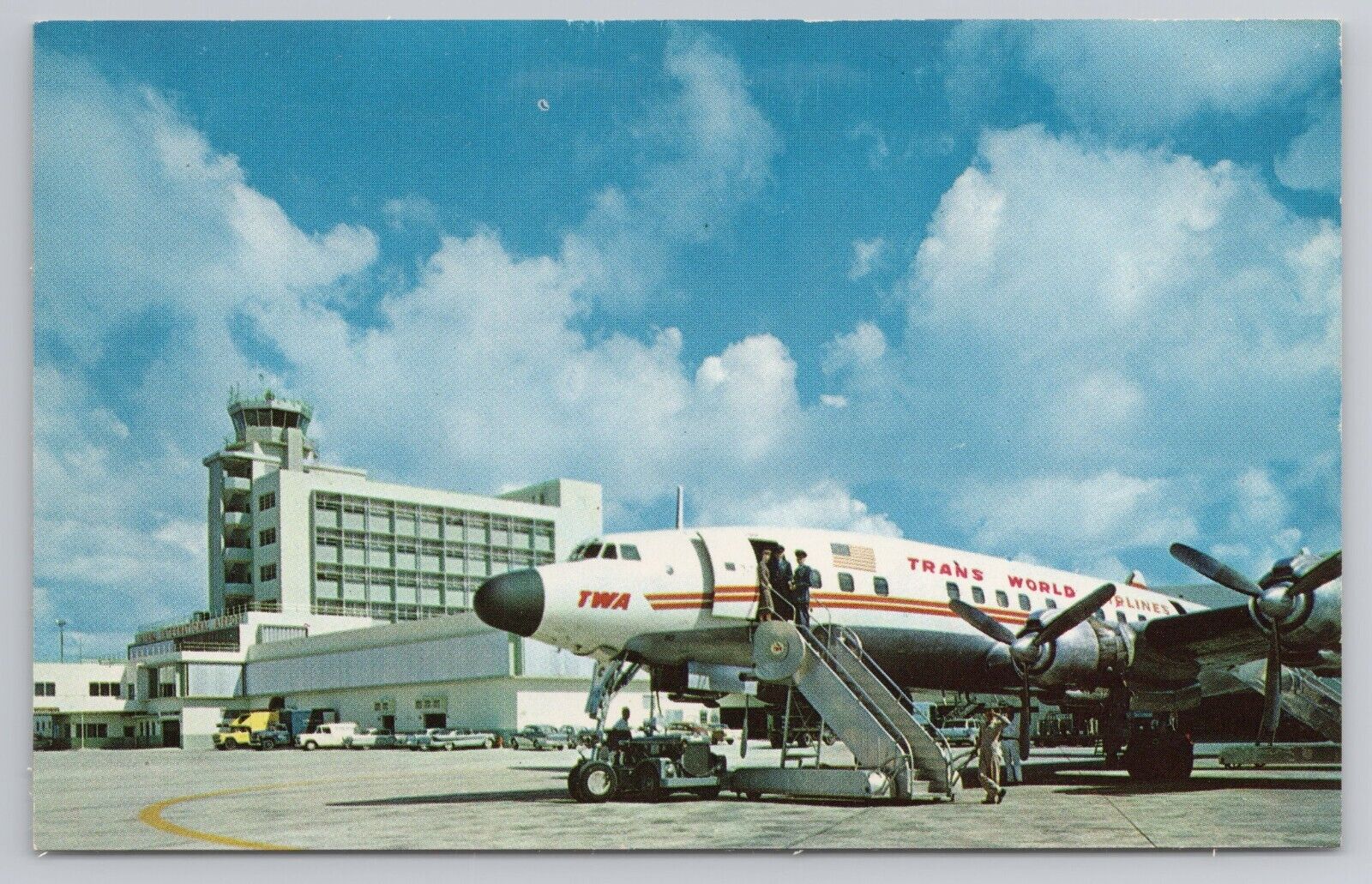 Miami Florida TWA Trans Terminal Building Miami International Airport Postcard