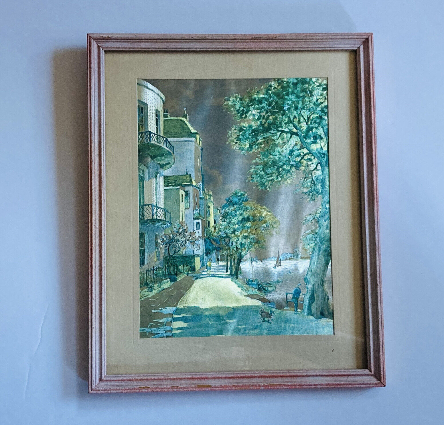 Vintage 1980s Iridescent English Cottage Homes Framed Art 12” Wall Decor 33