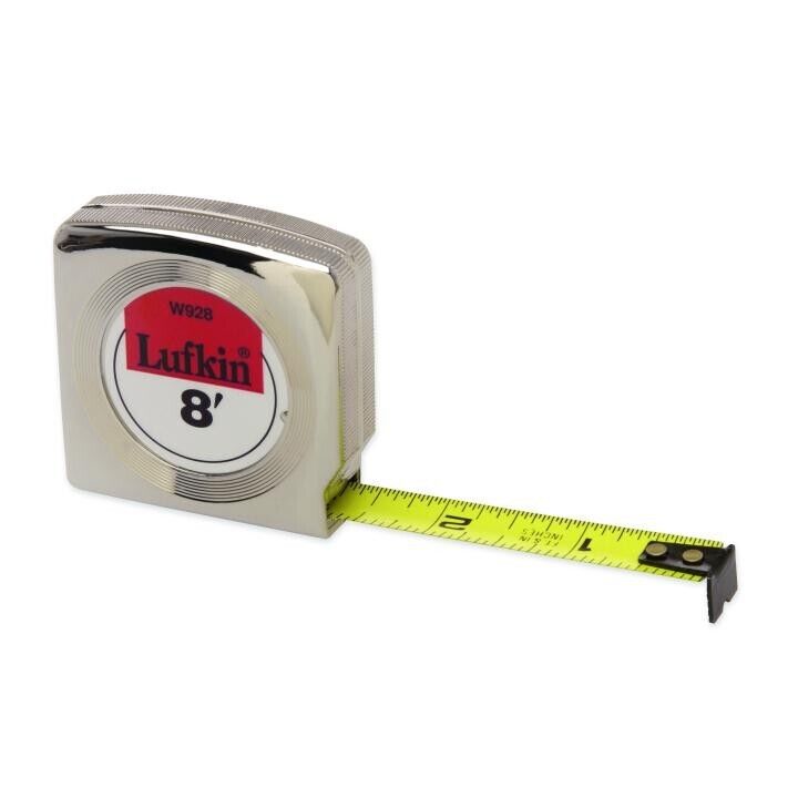 Lufkin 8\' FT Mezurall Tape Measure Chrome Yellow Clad W928 Y928