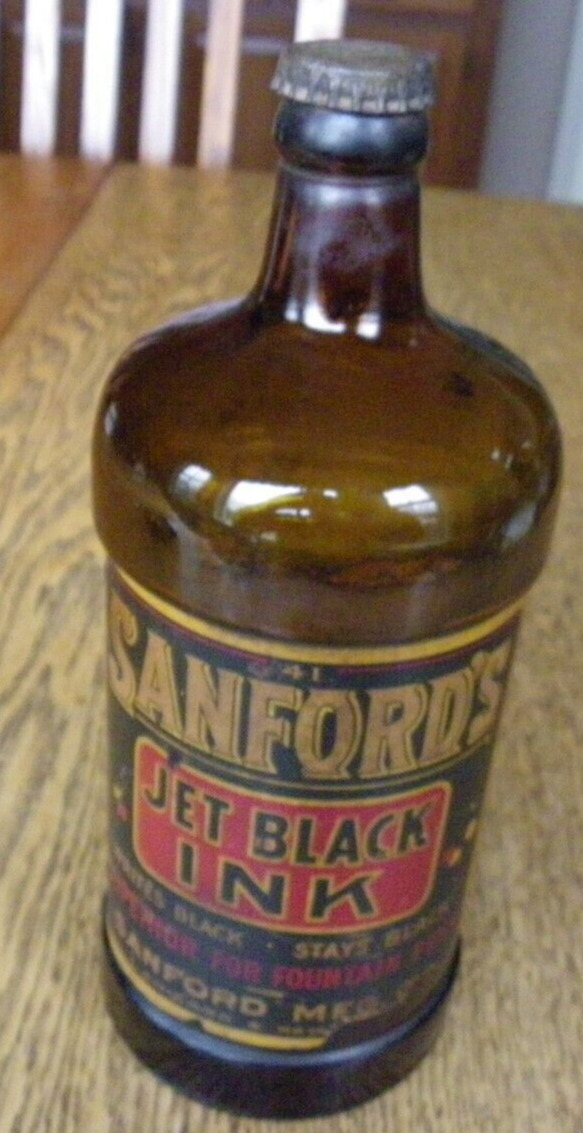 Vintage Sanford’s Jet Black Ink Quart Bottle