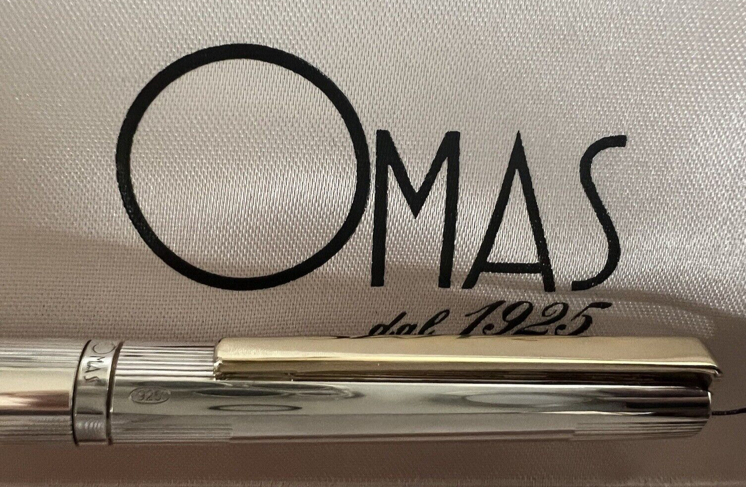 Omas Pen Sphere Silver 925 Solid IN Stripe Trim Foiled Italian