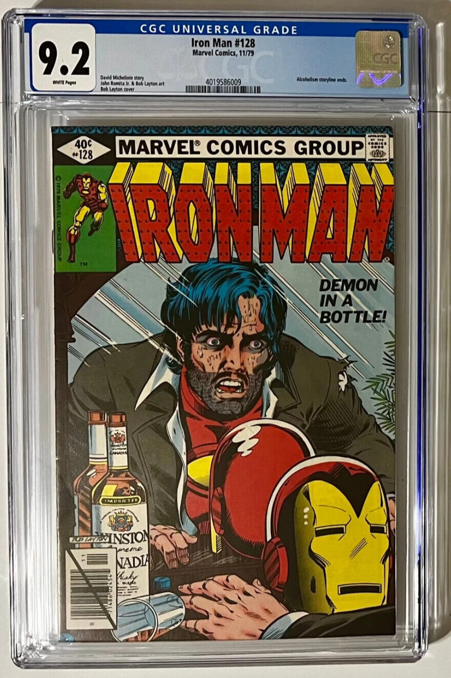 Iron Man #128 Demon in a Bottle - 1979 Marvel CGC 9.2 White pages ~IRONMAN