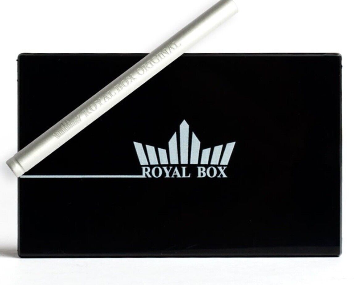 Original Royal Box Black 8 Slot Snuff Box w/ 3” Built In Straw Free USA Shipping