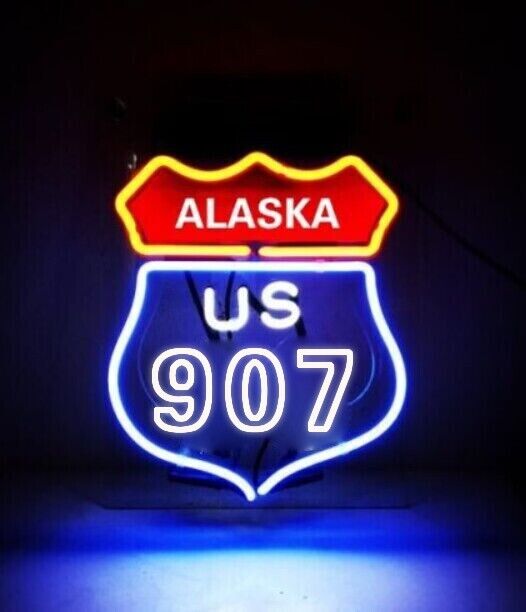 Route 907 Alaska Neon Light Sign 18x13\