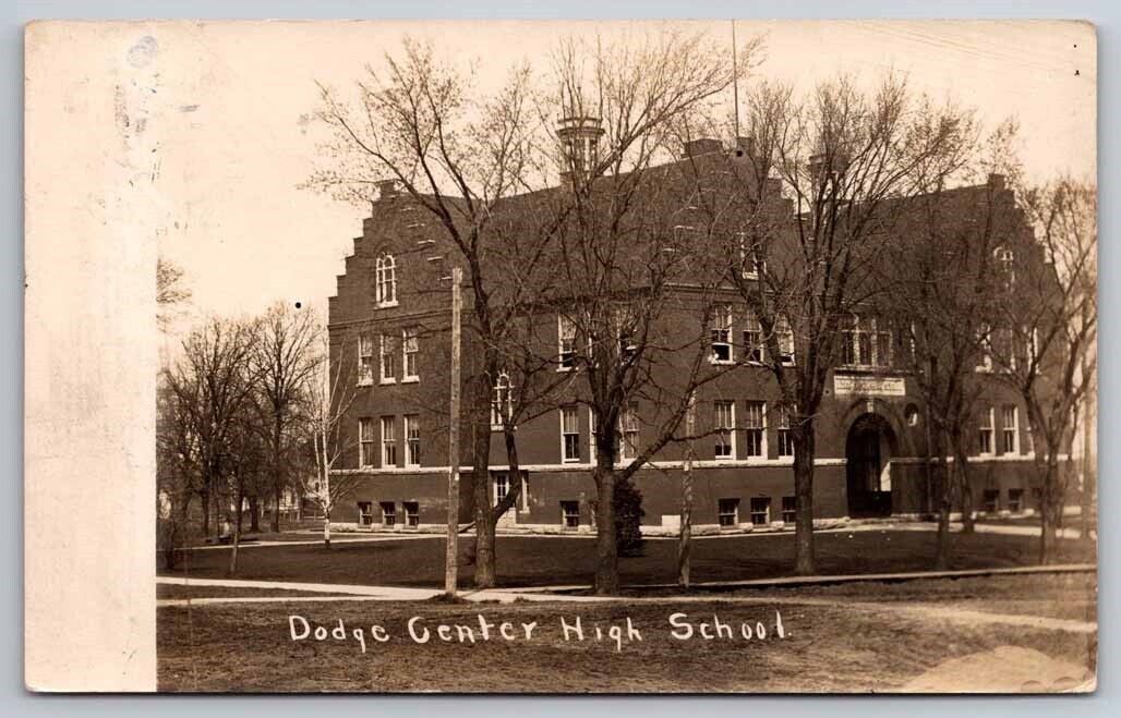 eStampsNet - RPPC Dodge Center High School Minnesota 1908 Postcard 
