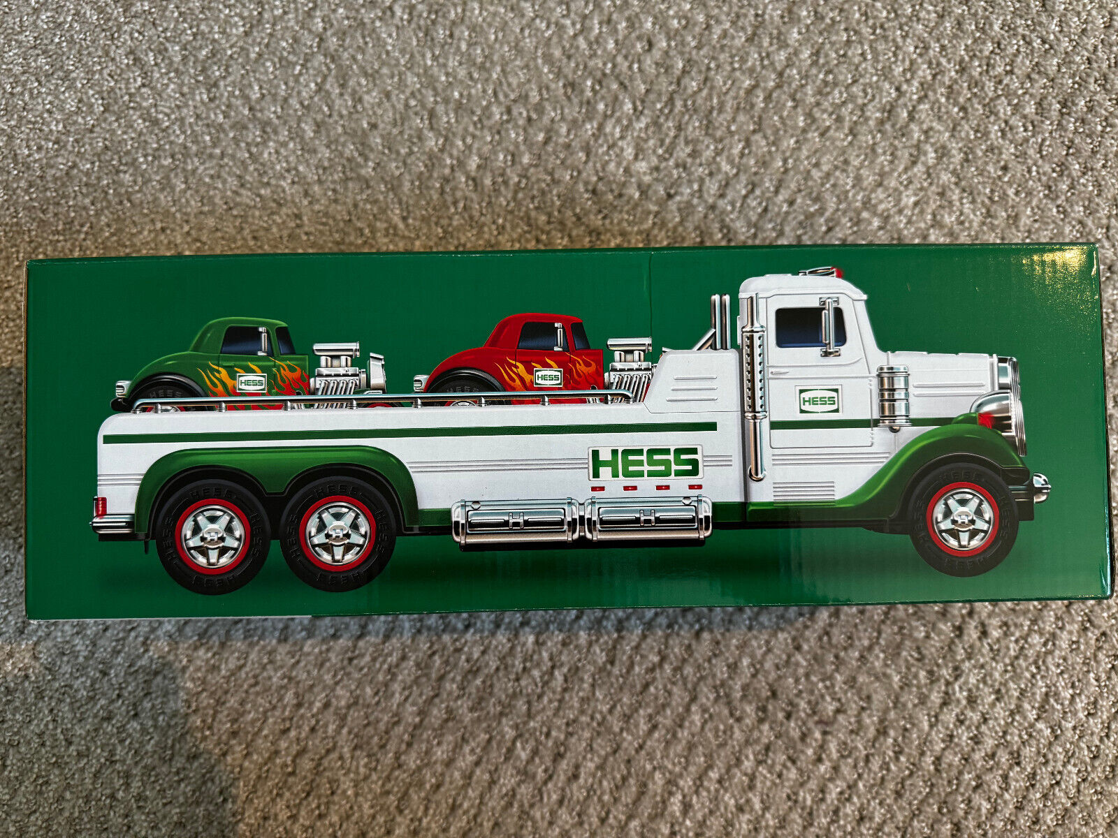 2022 Hess Flatbed Toy Truck with Hot Rods Lights & Sounds - NEW