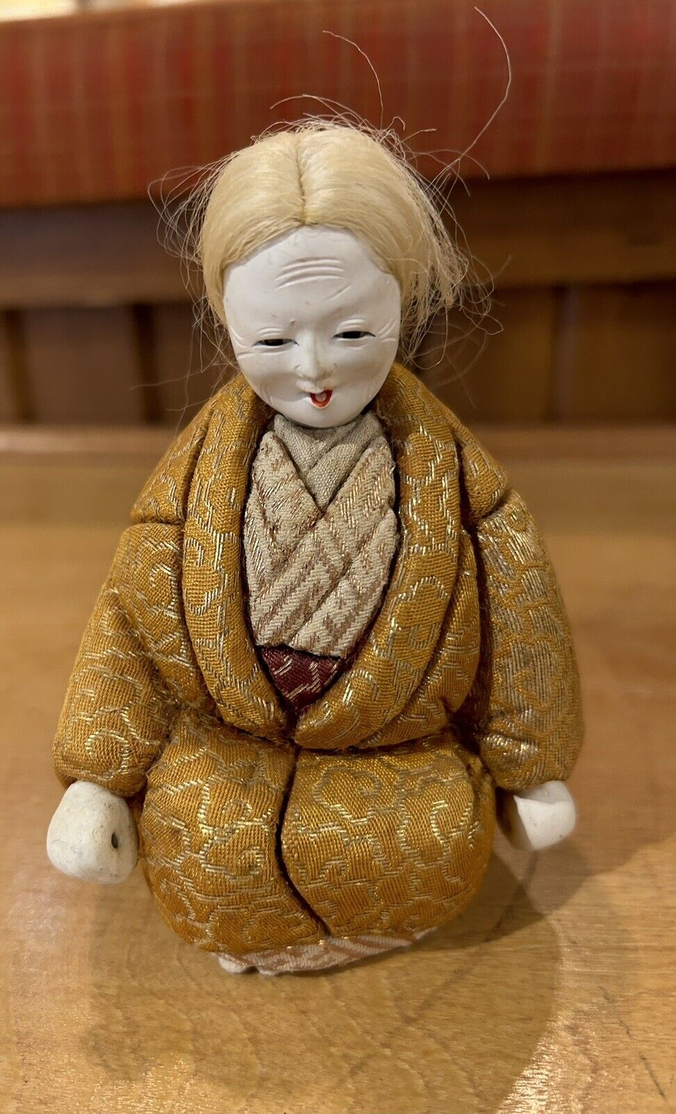 Vintage Kimekomi Doll Old Woman Hand Made Crafted Japanese