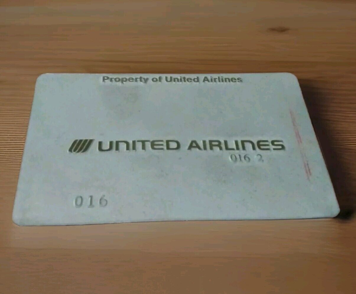 Vintage Addressograph AIRLINE TICKET VALIDATION PLATE - United Air Lines  016 2