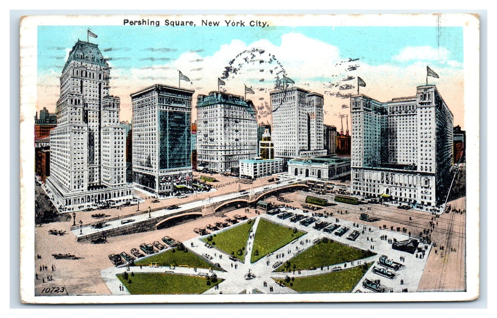 1924 New York City, NY Postcard-  PERSHING SQUARE