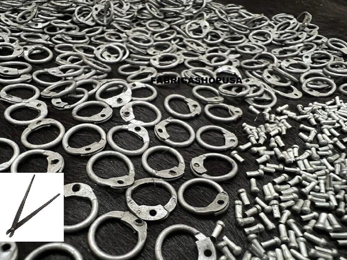 Loose Chainmail Round rings with Rivets 6mm, 7mm ,8mm or 9mm,Free Riveted tool