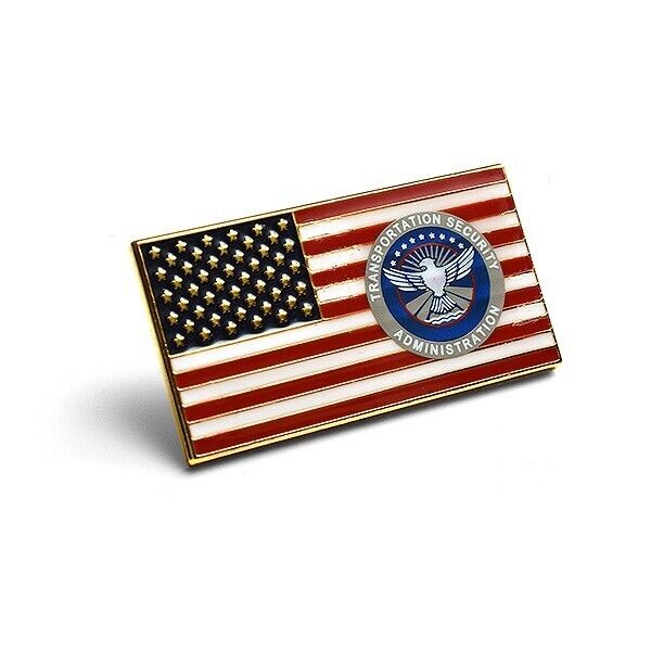 TSA TRANSPORTATION SECURITY ADMINISTRATION USA AMERICAN FLAG  LAPEL PIN