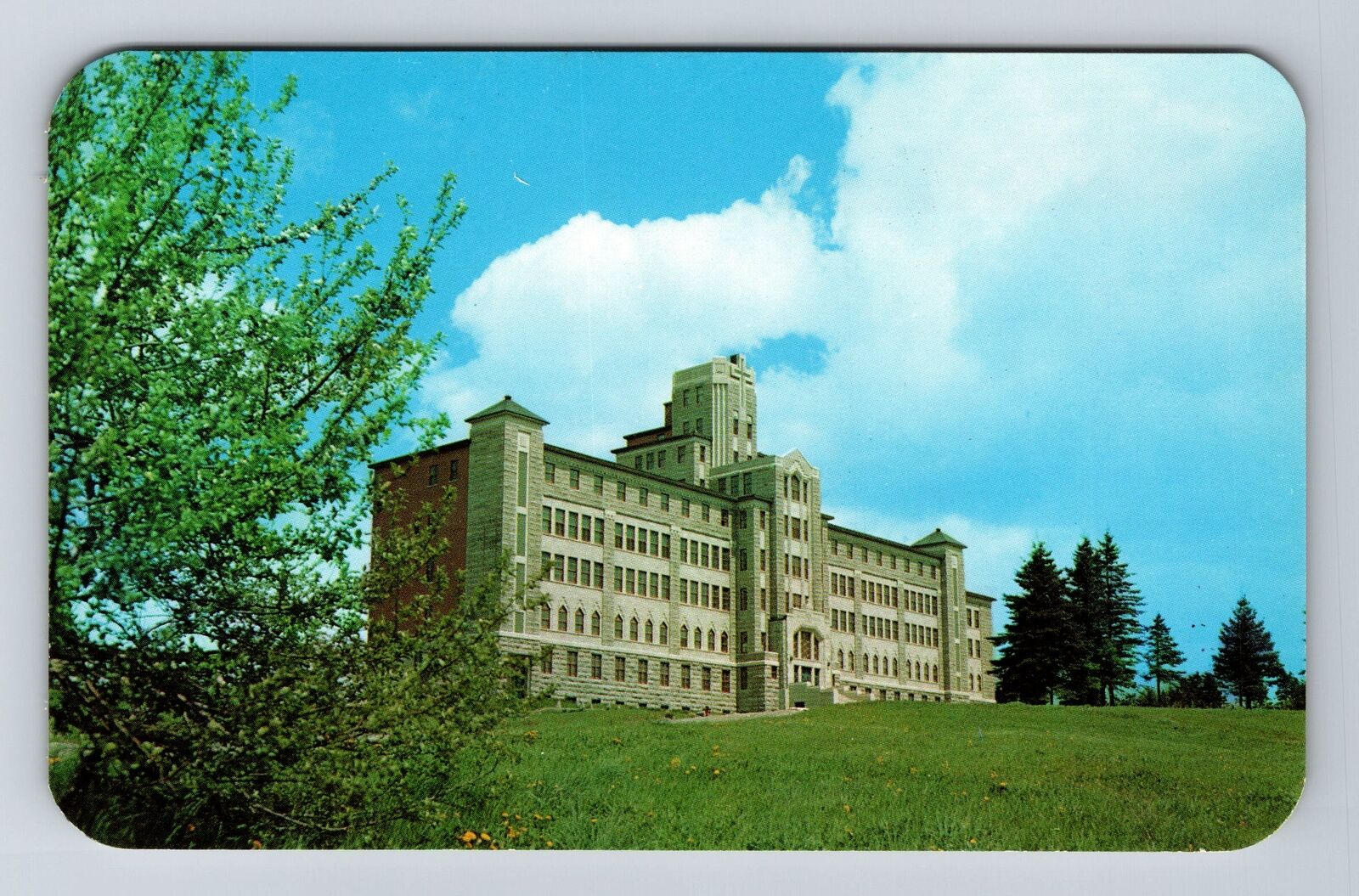 Edmundston New Brunswick Canada Saint Louis College Vintage Souvenir Postcard