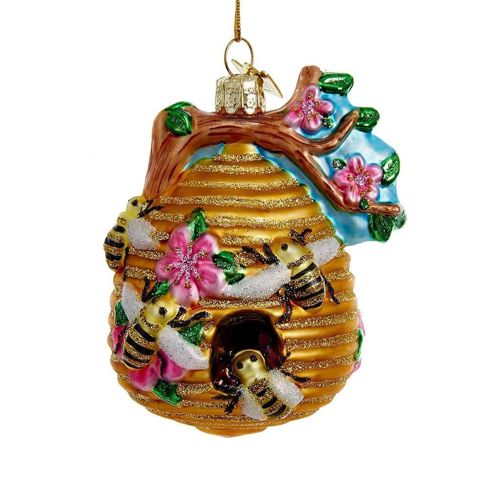 Beehive Christmas Ornament Glass 3 Inches