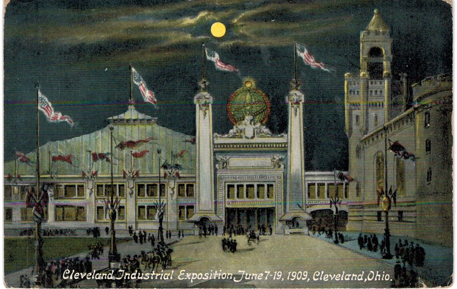 Cleveland Industrial Exposition Night June 1909 1910 Unused 