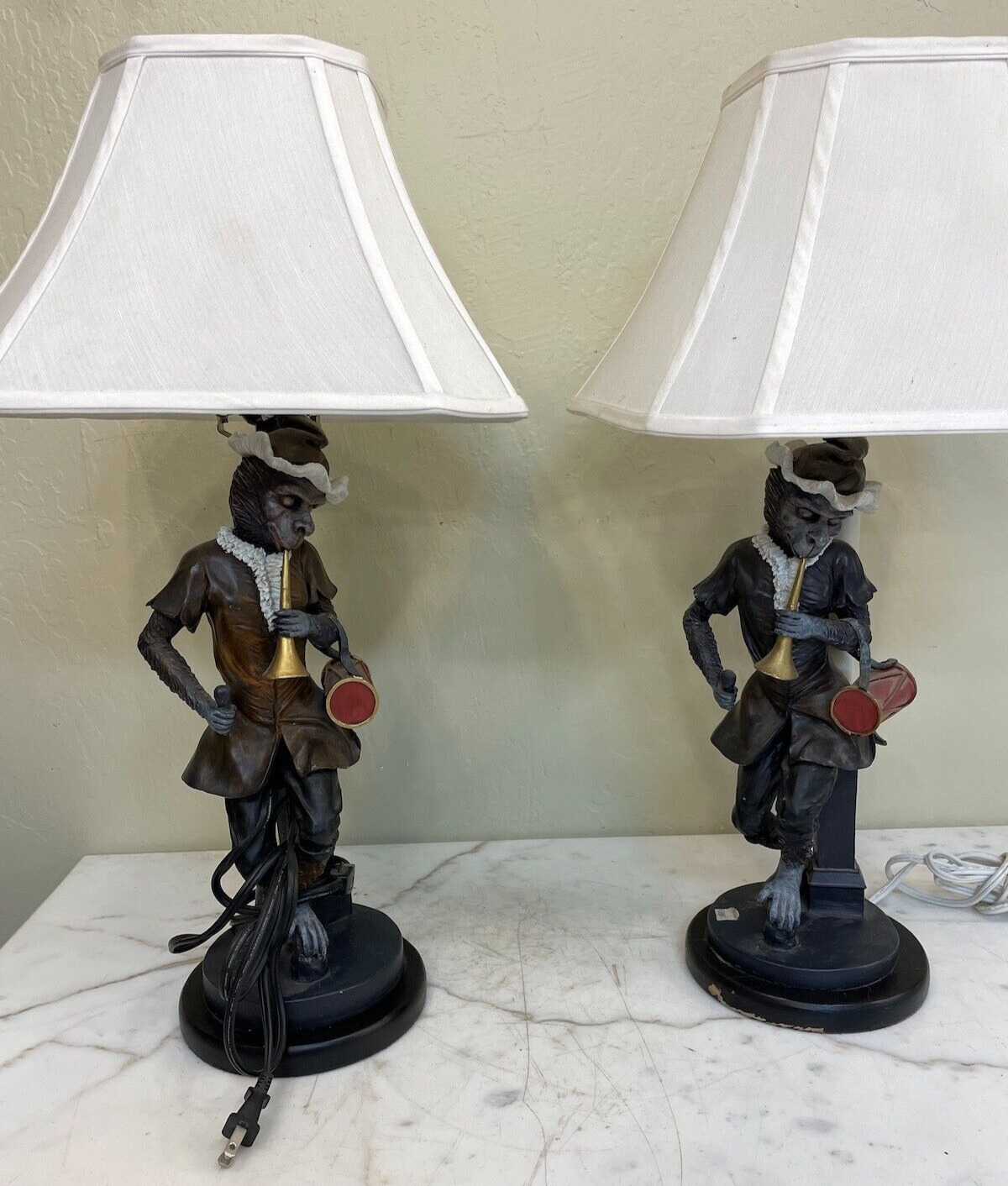 Unique Pair of Monkey Table Lamps