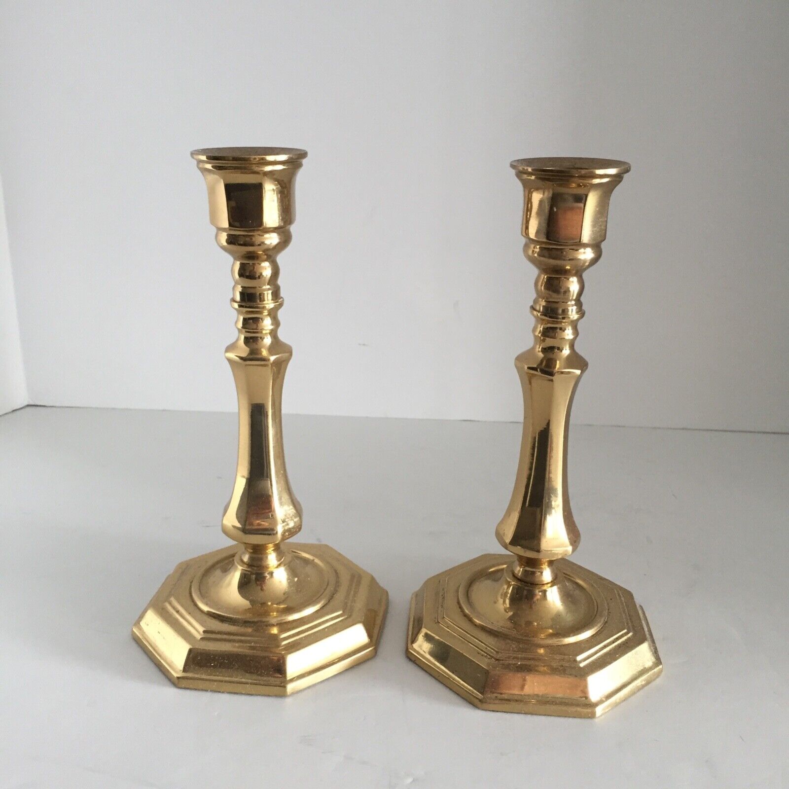 Valsan Portugal Vintage Brass Candle Holders Candlesticks 7\
