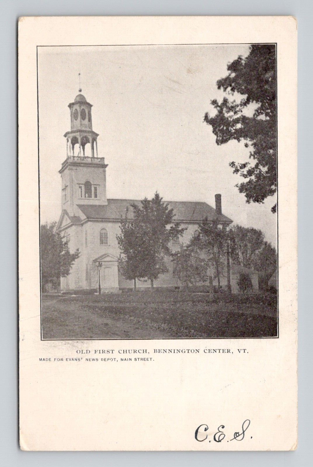 Postcard Old First Church Bennington Vermont VT, Antique O1