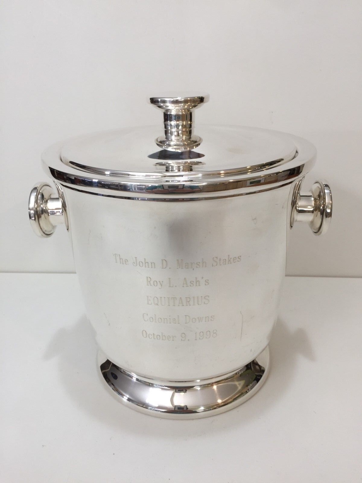 St. James Brazil Silverplate Ice Bucket w/Handles & Lid, 9 1/2