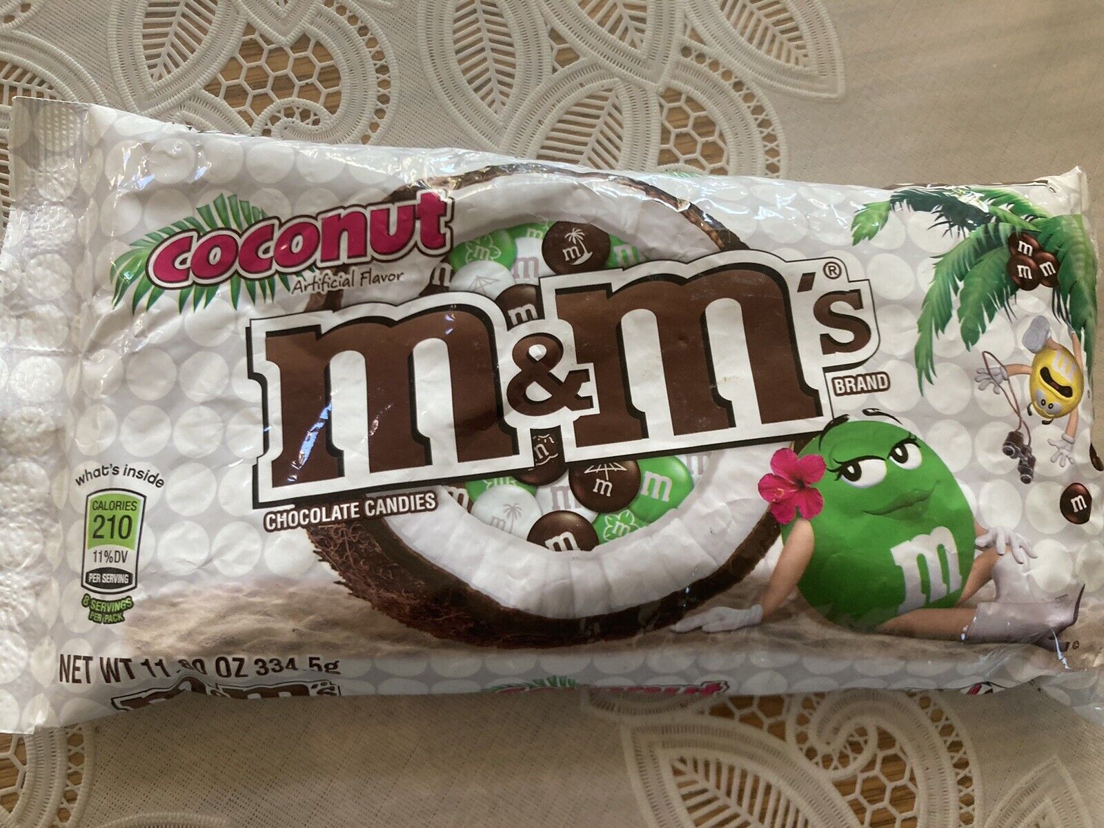 Vintage M&M COCONUT Chocolate Candy 2014 Rare SEALED Retired Flavor Green