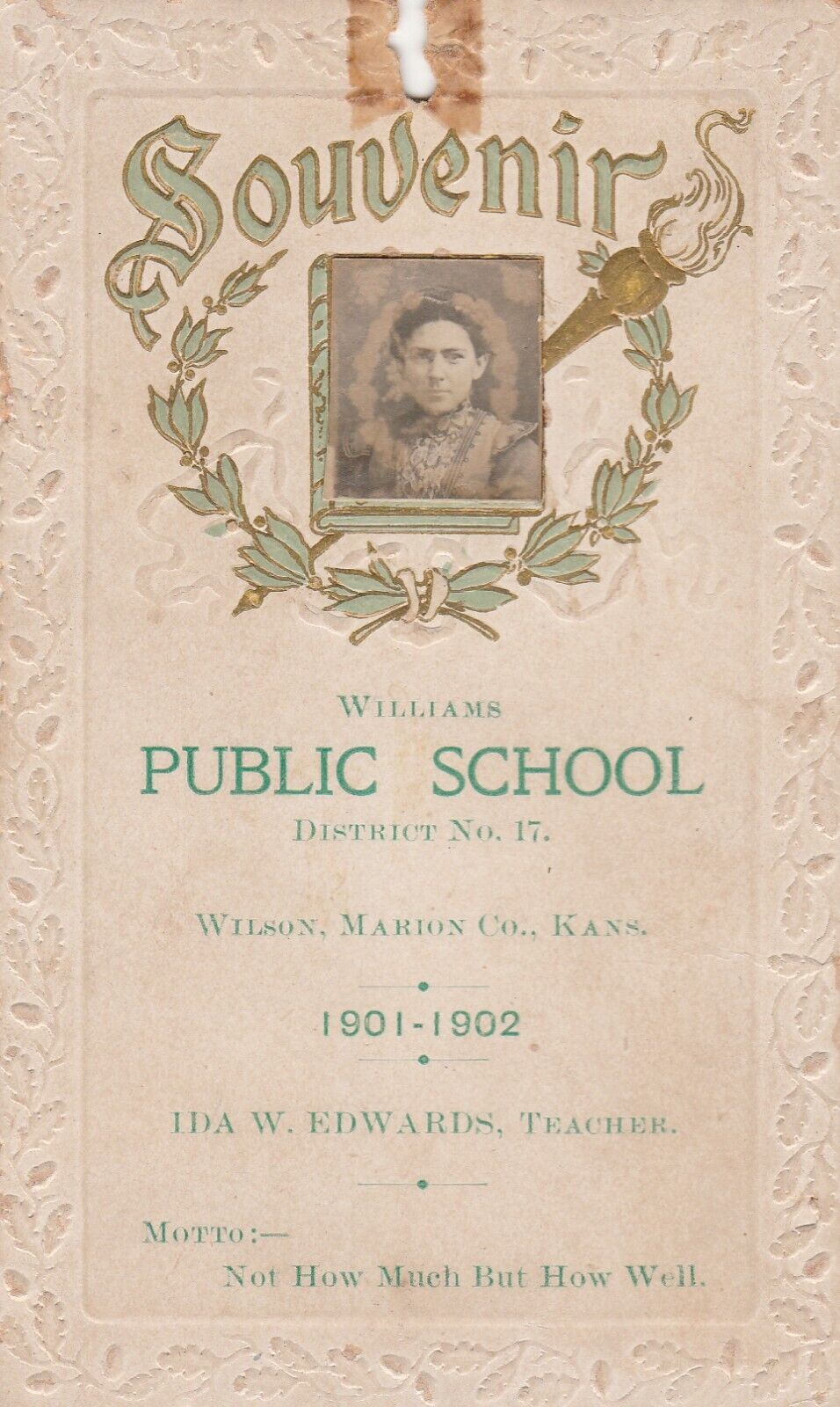 Antique American Public School Souvenir Graduation Photo Wilson, Kansas