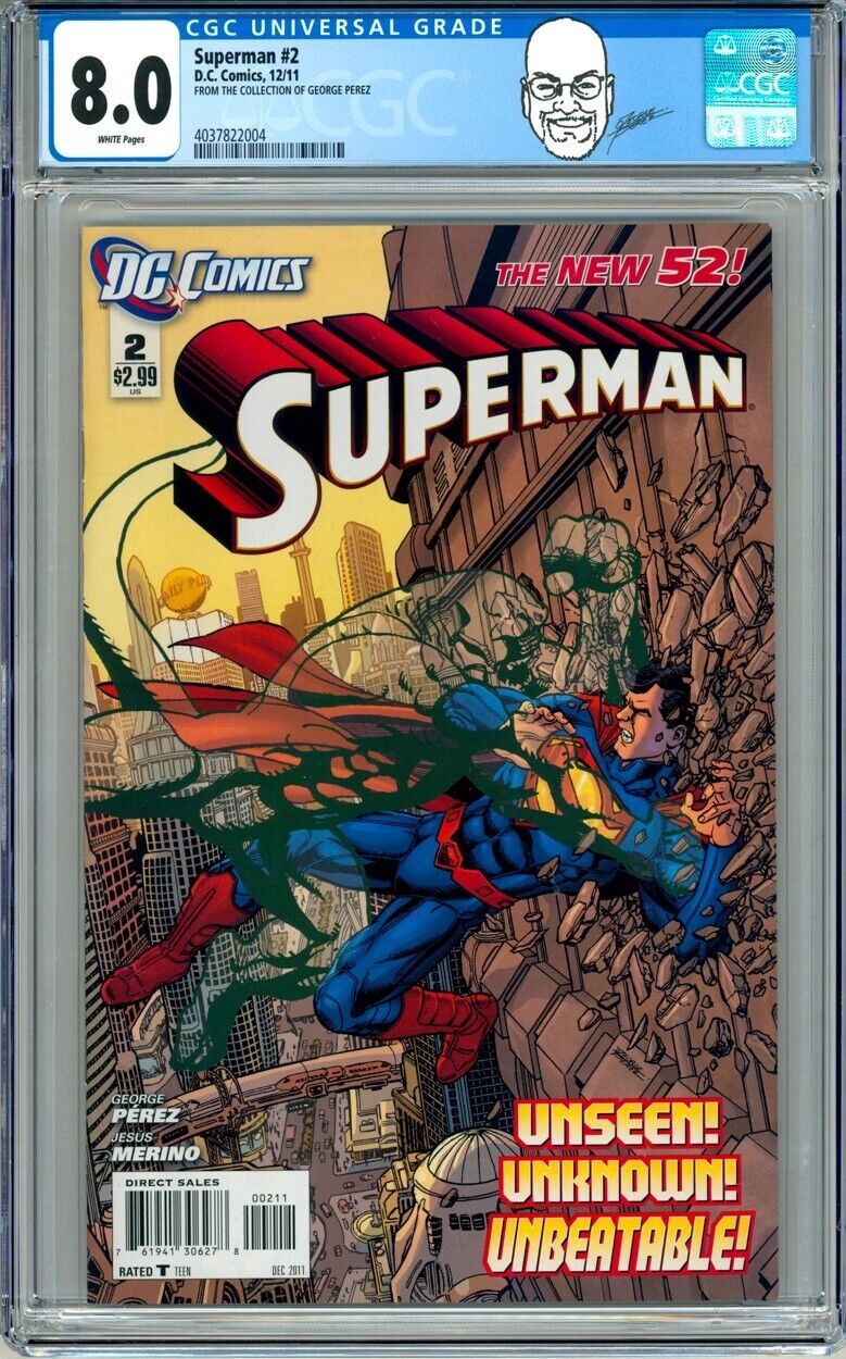 George Perez Pedigree Collection CGC 8.0 Superman #2 Cover Story & Art / New 52