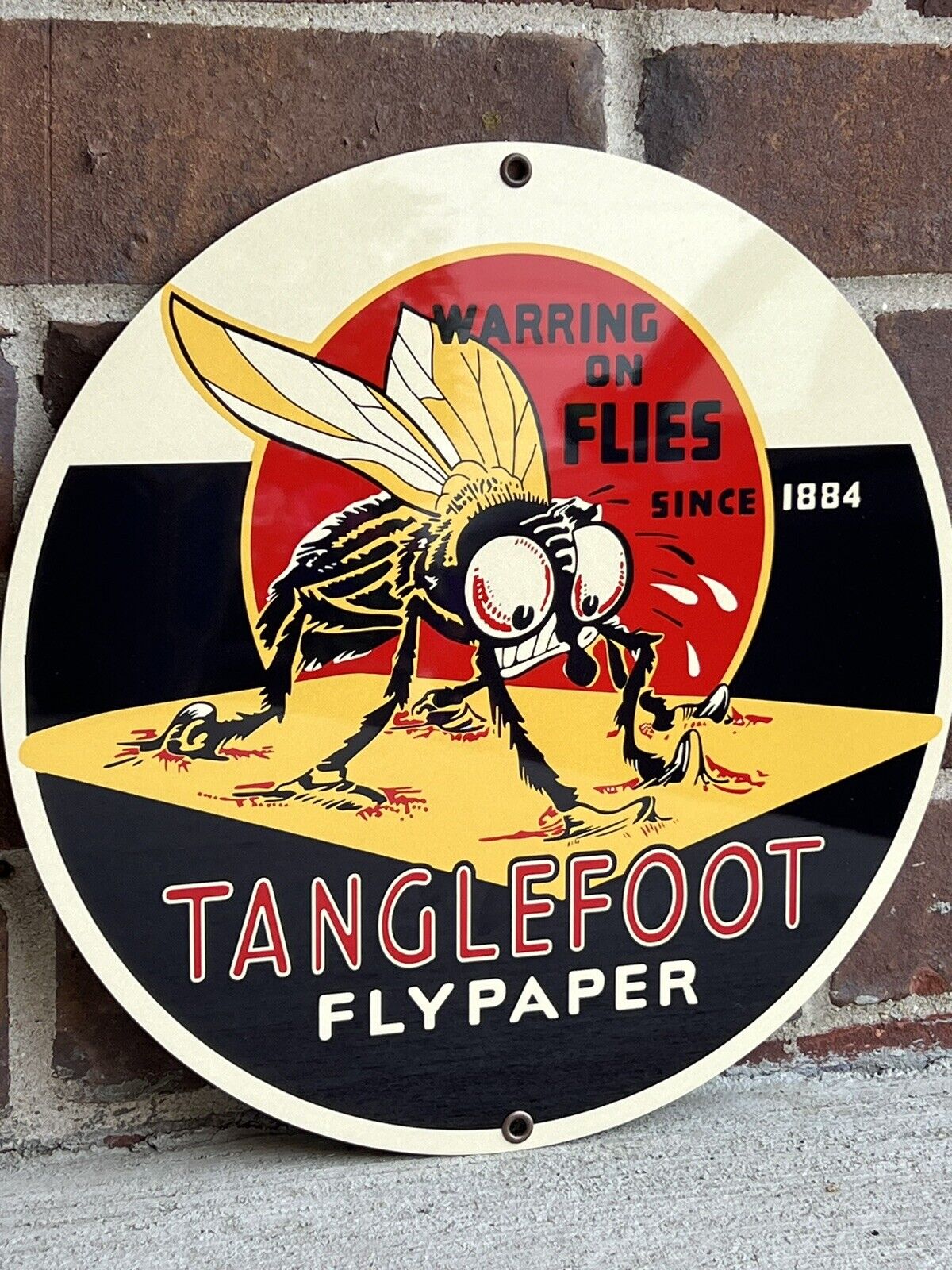 Tanglefoot Flypaper Hi Gloss Aluminum Vintage Style sign