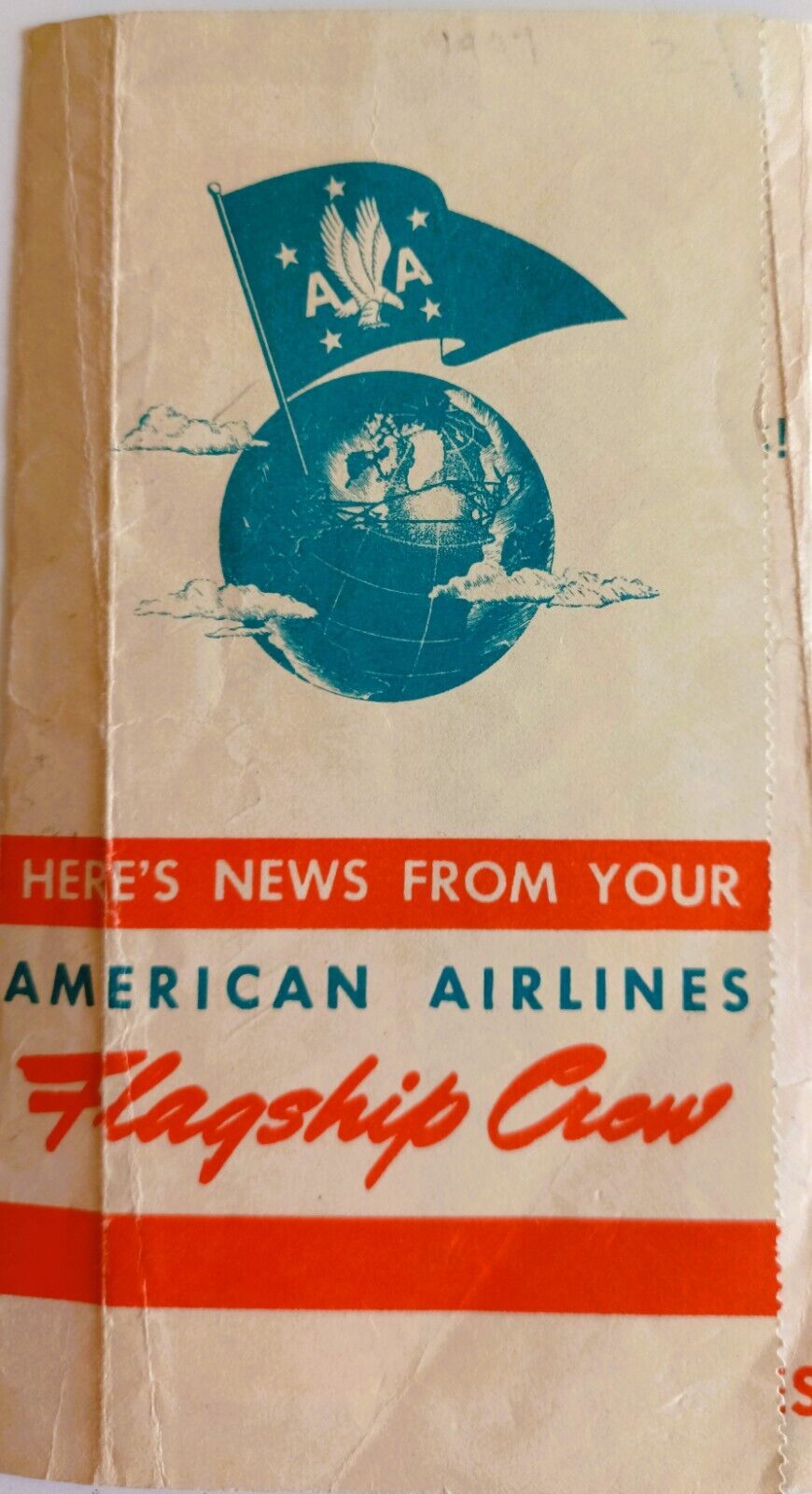 American Airlines Brochure 1947 Pilot Inflight Passenger Route Report 5000ft 175